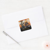 Halloween themed for Cat Lovers with candies Vierkante Sticker (Envelop)
