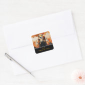 Halloween themed for Cat Lovers with candies Vierkante Sticker (Envelop)