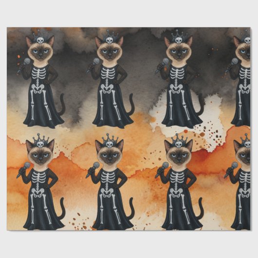 Halloween themed for Siamese Cat lovers Cadeaupapier (Vlak)