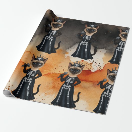 Halloween themed for Siamese Cat lovers Cadeaupapier (Uitgerold)
