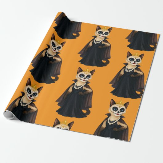 Halloween themed for Siamese Cat lovers Cadeaupapier (Uitgerold)