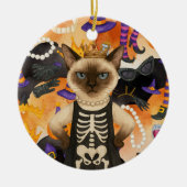 Halloween themed for Siamese Cat Lovers  Keramisch Ornament (Voorkant)