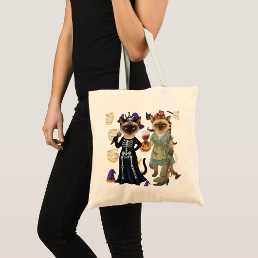 Halloween themed for Siamese Cat Lovers  Tote Bag (Voorkant (product))