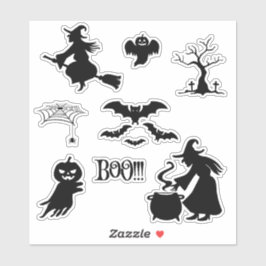 Halloween-themed silhouette sticker
