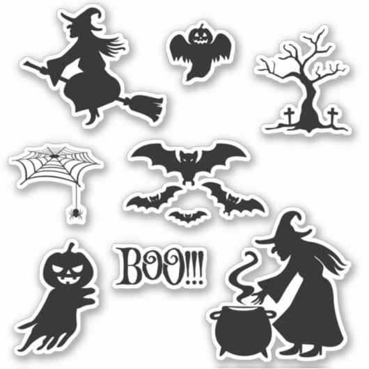 Halloween-themed silhouette sticker (Voorkant)
