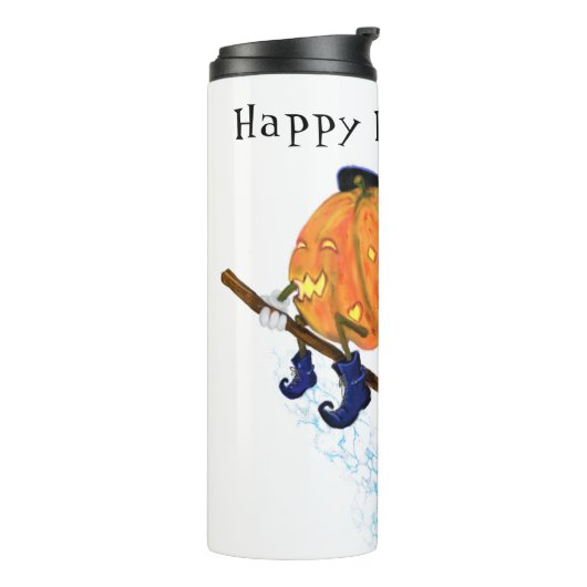 Halloween Thermal Tumbler Witch Pumpkin Flying Thermosbeker (Gedraaid links)