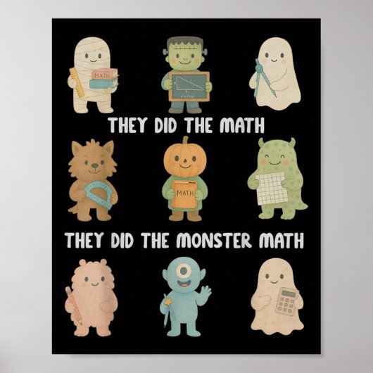 Halloween They Did The Math They Did The Monster M Poster (Voorkant)