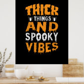 Halloween Thick Dingen en Spooky Vibes Birthday Poster (Keuken)