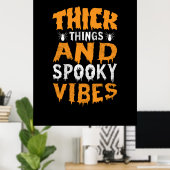 Halloween Thick Dingen en Spooky Vibes Birthday Poster (Thuiskantoor)