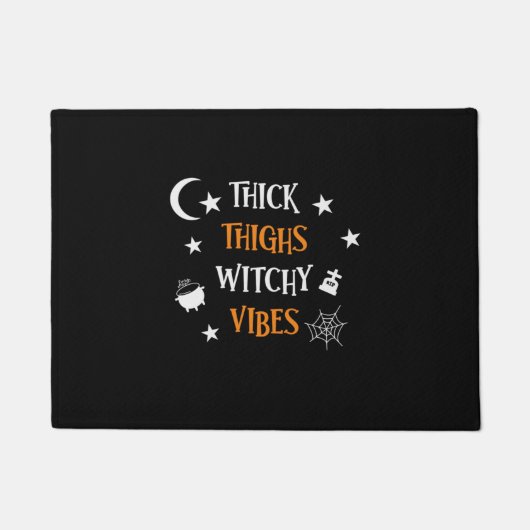 Halloween Thick Thighs Witch Vibes Birthday Deurmat (Voorkant)