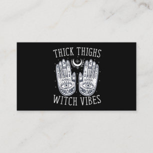 Halloween Thick Thighs Witch Vibes Visitekaartje