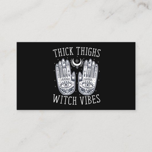 Halloween Thick Thighs Witch Vibes Visitekaartje (Voorkant)
