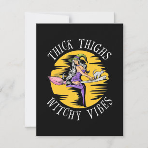 Halloween Thick Thighs Witchy Vibes Bedankkaart