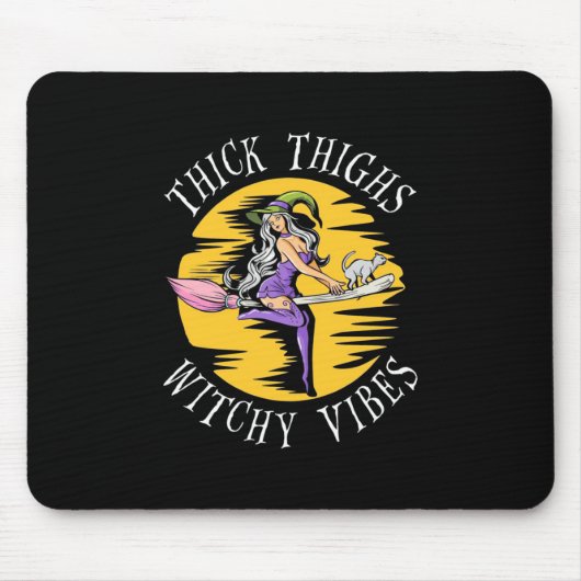 Halloween Thick Thighs Witchy Vibes Muismat (Voorkant)