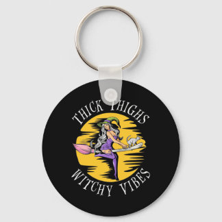 Halloween Thick Thighs Witchy Vibes Sleutelhanger