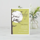 Halloween Thleed Baby shower Bird Tree Silhouette Kaart (Staand voorkant)