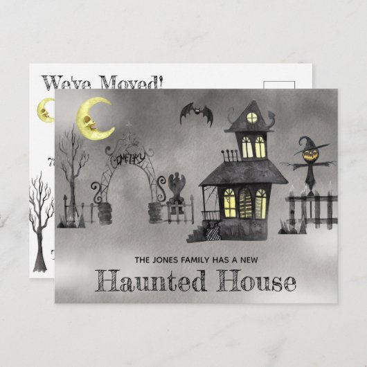 Halloween Thleving Annoucement Briefkaart (Voorkant / Achterkant)