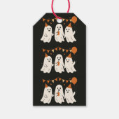 Halloween Three Cute Cheerful Ghosts Black White  Cadeaulabel (Voorkant)
