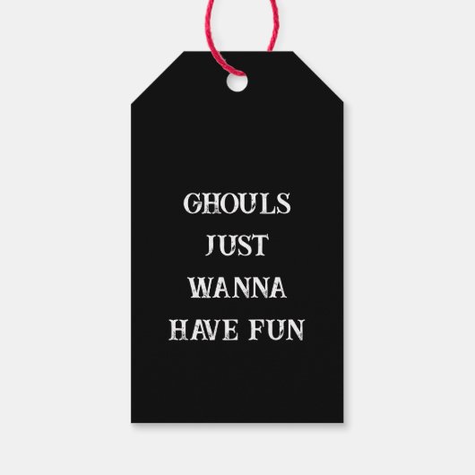 Halloween Three Cute Cheerful Ghosts Black White  Cadeaulabel (Achterkant)