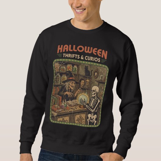 Halloween Thrifts & Curios Vintage Trui (Voorkant)