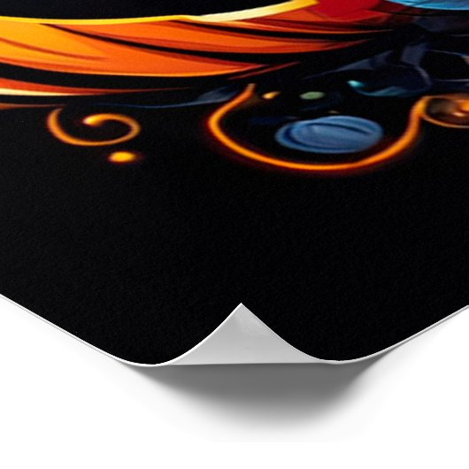 Halloween Thrills met dit Glowing-Eyed Skelet Poster (Hoek)