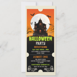 Halloween Ticket Haunted House Party Horror Kaart