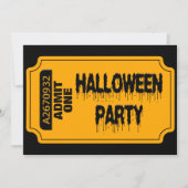 Halloween Ticket Invitation Kaart (Voorkant)