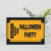 Halloween Ticket Invitation Kaart (Staand voorkant)