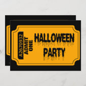 Halloween Ticket Invitation Kaart (Voorkant / Achterkant)