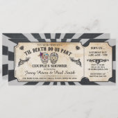 Halloween Ticket Koppel Borrel Schedels Uitnodigin Kaart (Voorkant / Achterkant)