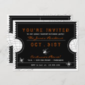 Halloween Ticket met de Uitnodiging van de Partij  (Voorkant / Achterkant)