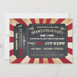 Halloween Ticket Party Uitnodiging Circus Scare