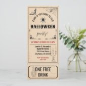  Halloween Ticket Uitnodiging (Staand voorkant)