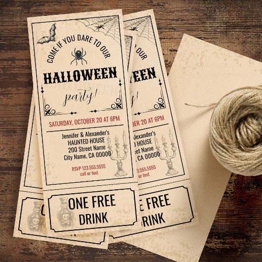  Halloween Ticket Uitnodiging