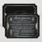 Halloween Ticket Union of Souls Wedding Invitation Kaart (Voorkant / Achterkant)