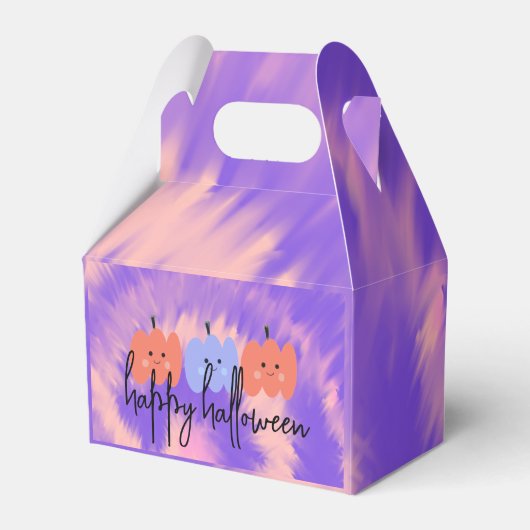 Halloween Tie Dye Pompoen Hand Getekend  Bedankdoosjes (Voorkant Zijde)