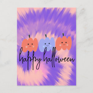 Halloween Tie Dye Pompoen Hand Getekend  Briefkaart
