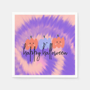 Halloween Tie Dye Pompoen Hand Getekend   Servet