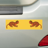 Halloween Tiger Cat Bumpersticker (Op auto)