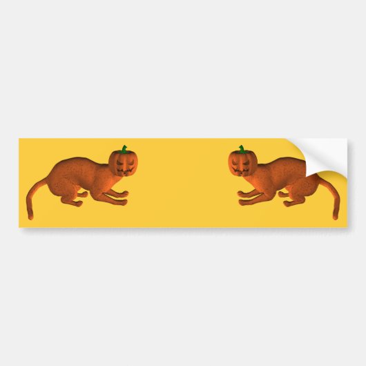 Halloween Tiger Cat Bumpersticker (Voorkant)