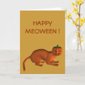 Halloween Tiger Cat Kaart (Gele Bloem)
