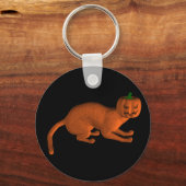 Halloween Tiger Cat Sleutelhanger (Voorkant)