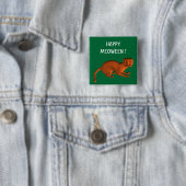 Halloween Tiger Cat Vierkante Button 5,1 Cm (In situ)