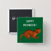 Halloween Tiger Cat Vierkante Button 5,1 Cm (Voorkant /achterkant)