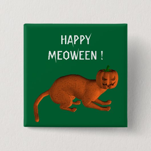 Halloween Tiger Cat Vierkante Button 5,1 Cm (Voorkant)