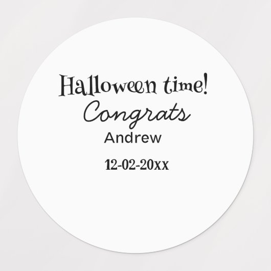 Halloween tijd gefeliciteerd naam toevoegen datum  labels (Design 2)