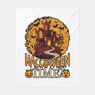 Halloween Tijd Geheime Huis Volle Maan Pompoenen Fleece Deken