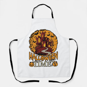 Halloween Tijd Geheime Huis Volle Maan Pompoenen Schort