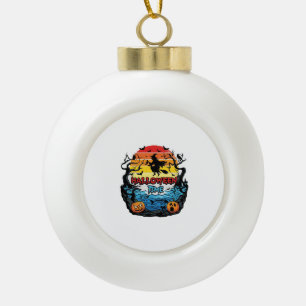 Halloween Tijd Heksen Pompoenen Vleermuizen Zonson Keramische Bal Ornament