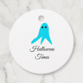 Halloween tijden blauwe spook krabbel hand-getrokk bedankjes labels